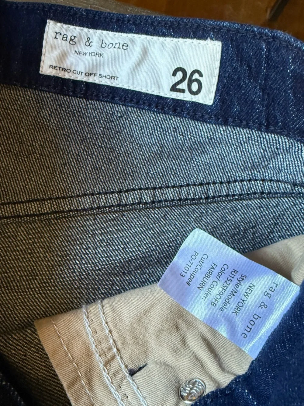 Rag & Bone Retro Cut Off Denim Shorts, 26 NWT - Picture 7 of 9